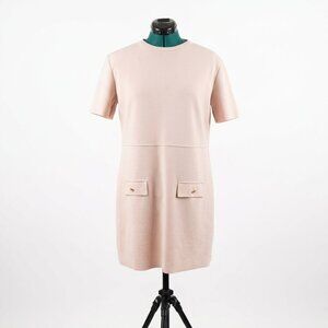 ZARA Blush Pink Short Sleeve Shift Dress NEW